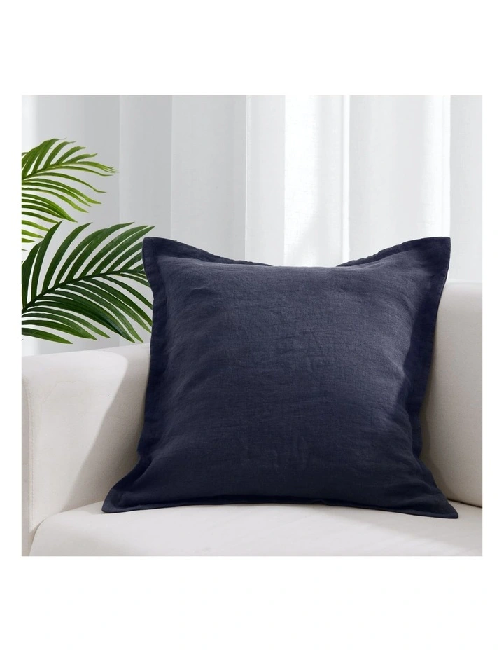 French Linen Cushion 50x50cm in Midnight Blue