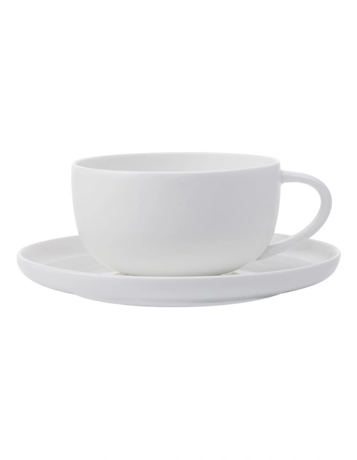 300ml High Rim Cup & Saucer White