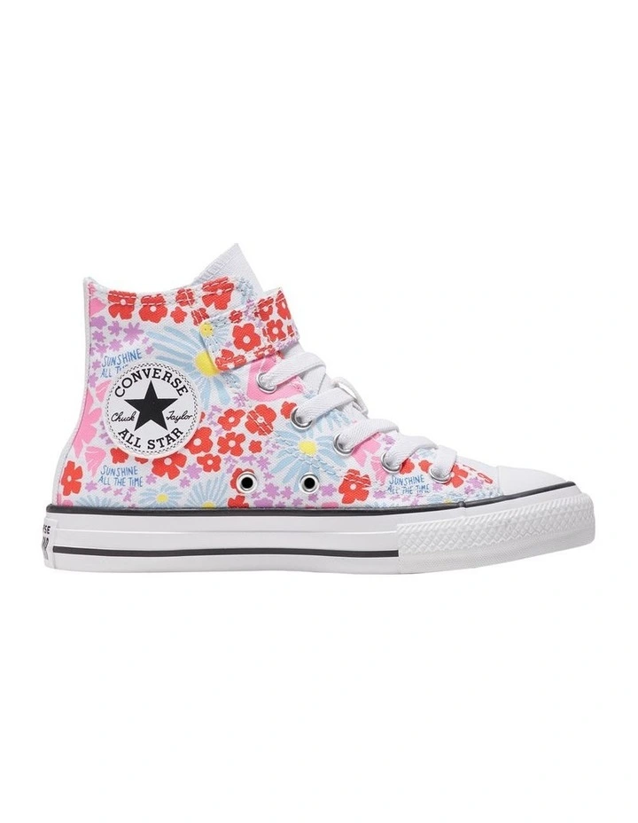Chuck Taylor All Star 1V Hi Nature Bloom Youth Sneakers in White