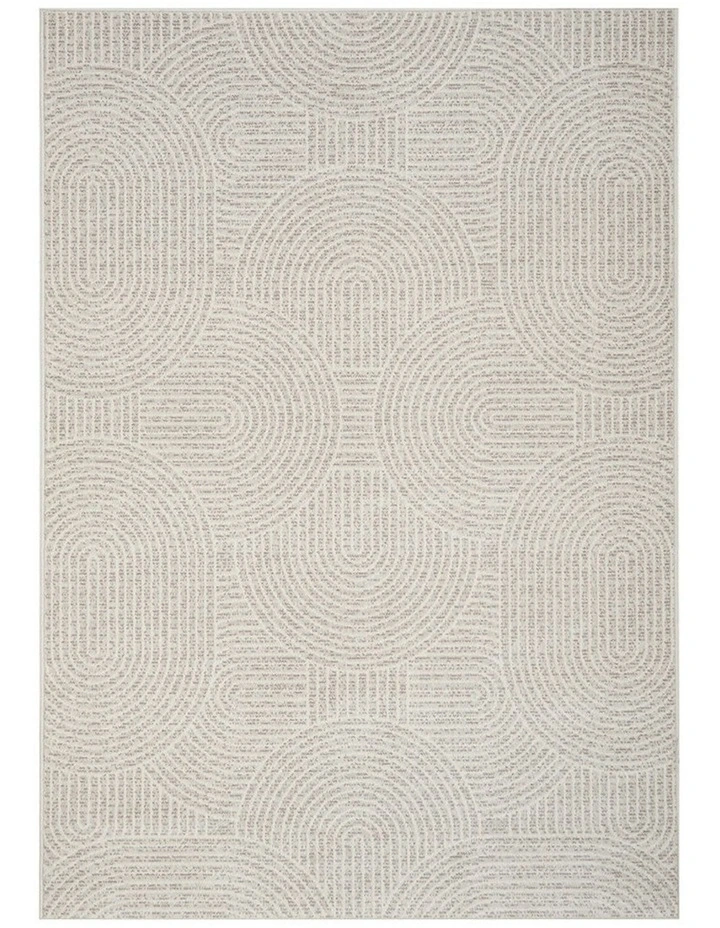 Prague Klarn Tan Rug in Silver