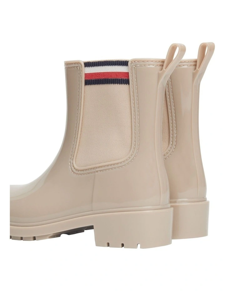 Signature Elastic Cleat Rain Boots in Beige