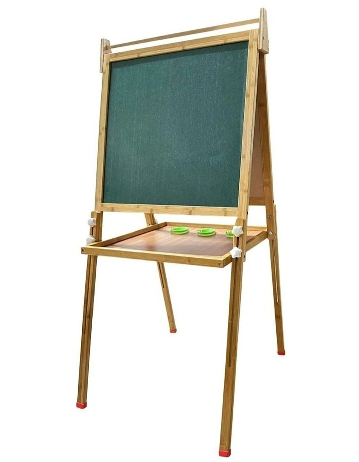 Bamboo Dual-Sided Art Easel with Painting and Drawing Accessories