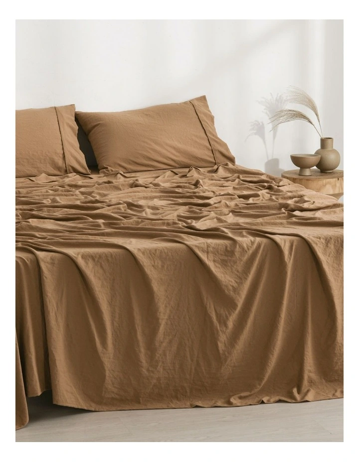 Superfine Washed Microfibre Sheet Set in Rust