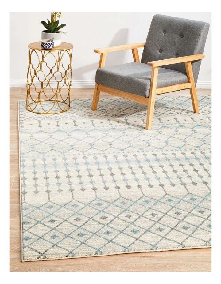 Evoke Slate Transitional Rug in White