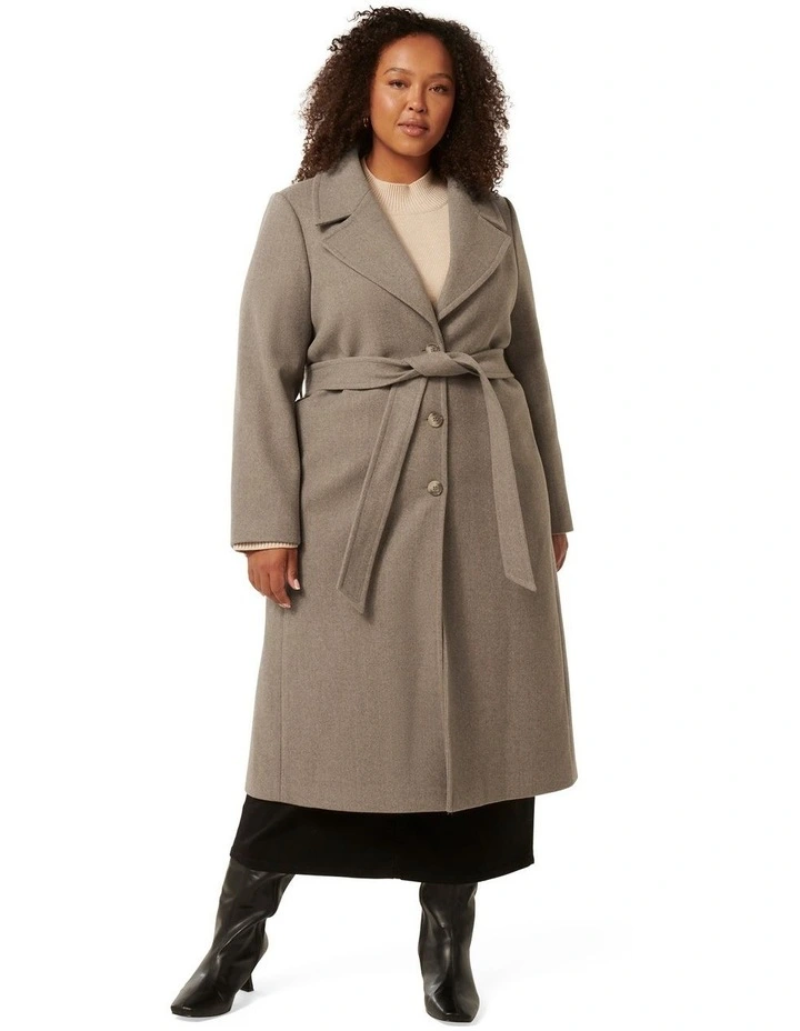 Rowan Single Breasted Wrap Coat in Grey