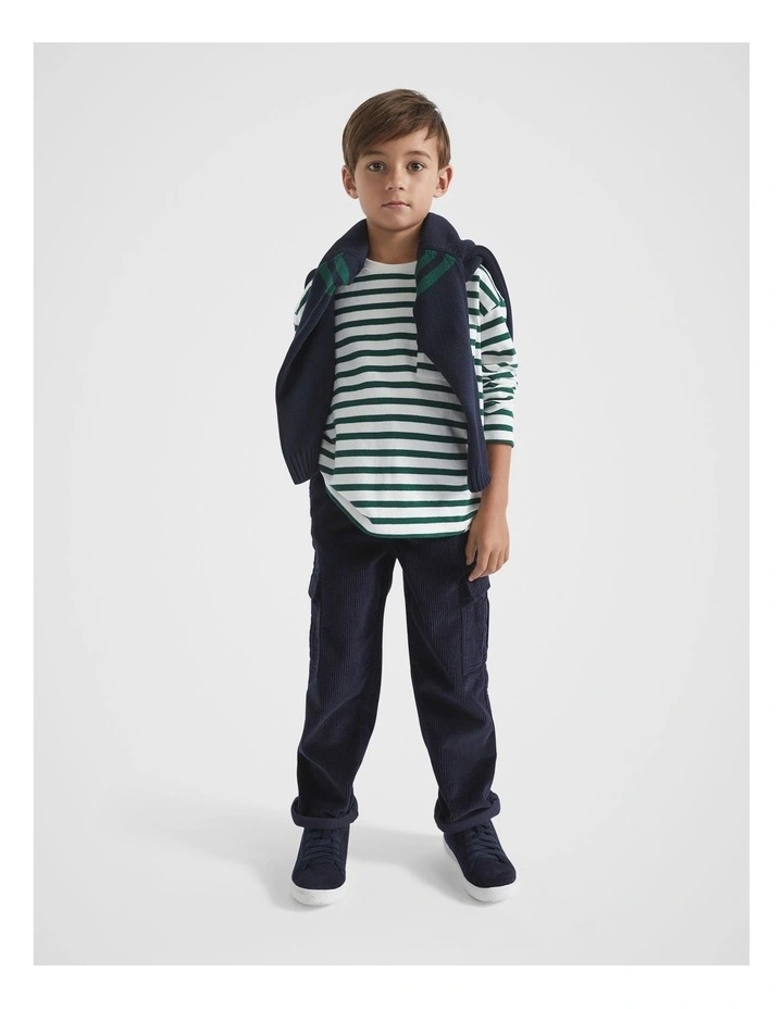 Core Rugby Pocket Tee in Ivy Stripe