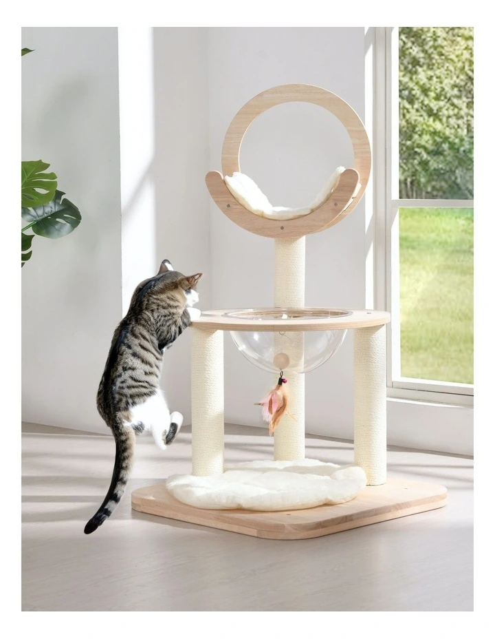 Stellar 2 Wood Scandi Cat Tree 81cm in Oak