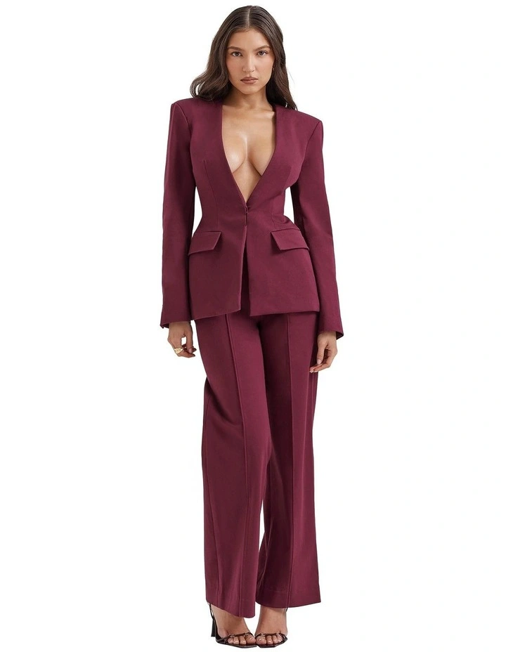 Rivi Straight Leg Trousers in Wine