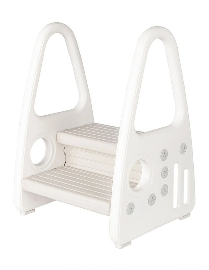 Double Step Stool in White