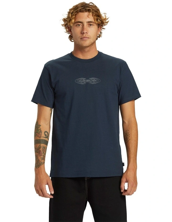 Spikes Oversized Short Sleeve T-Shirt in Dark Navy