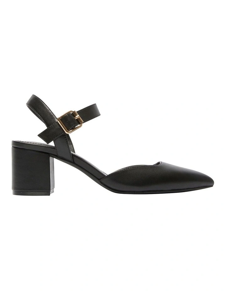 Ingrid Heeled Shoes in Black Leather