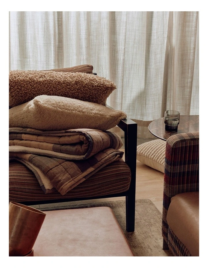 Ruby Recycled Polyester Cushion 35x60cm in Fawn