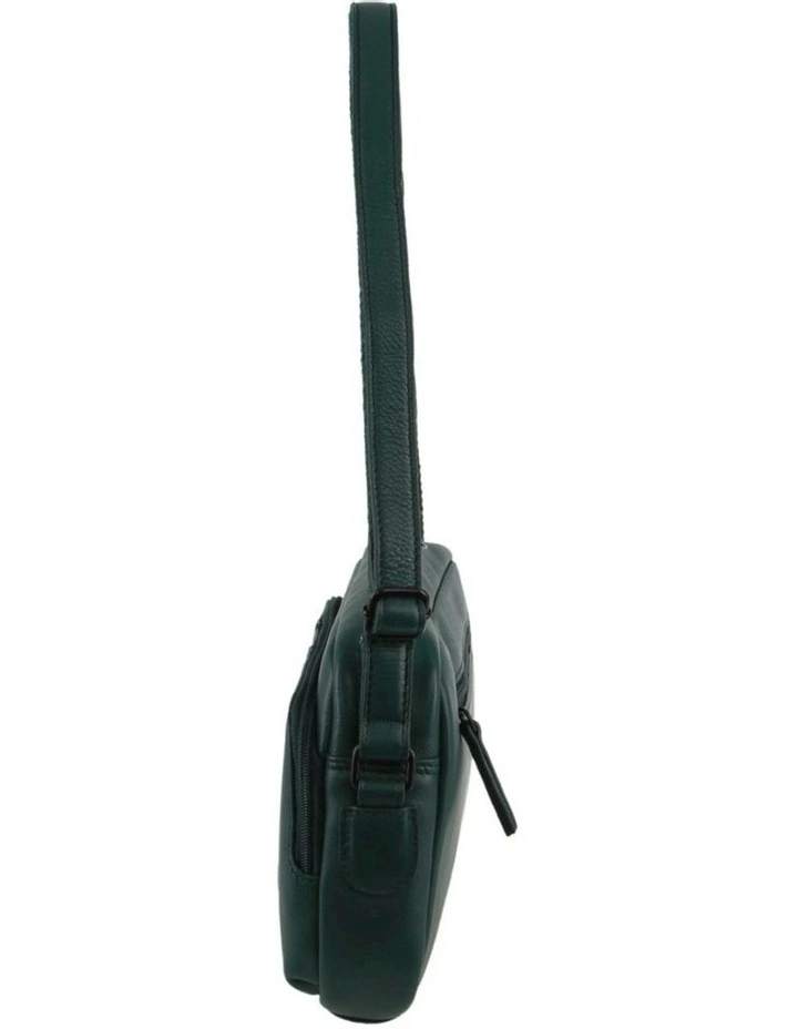 Leather Multi-Zip Cross-Body Bag in Zirkon