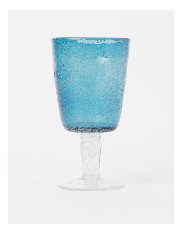 Cove Bubble Wine Glass Set of 4 in Blue