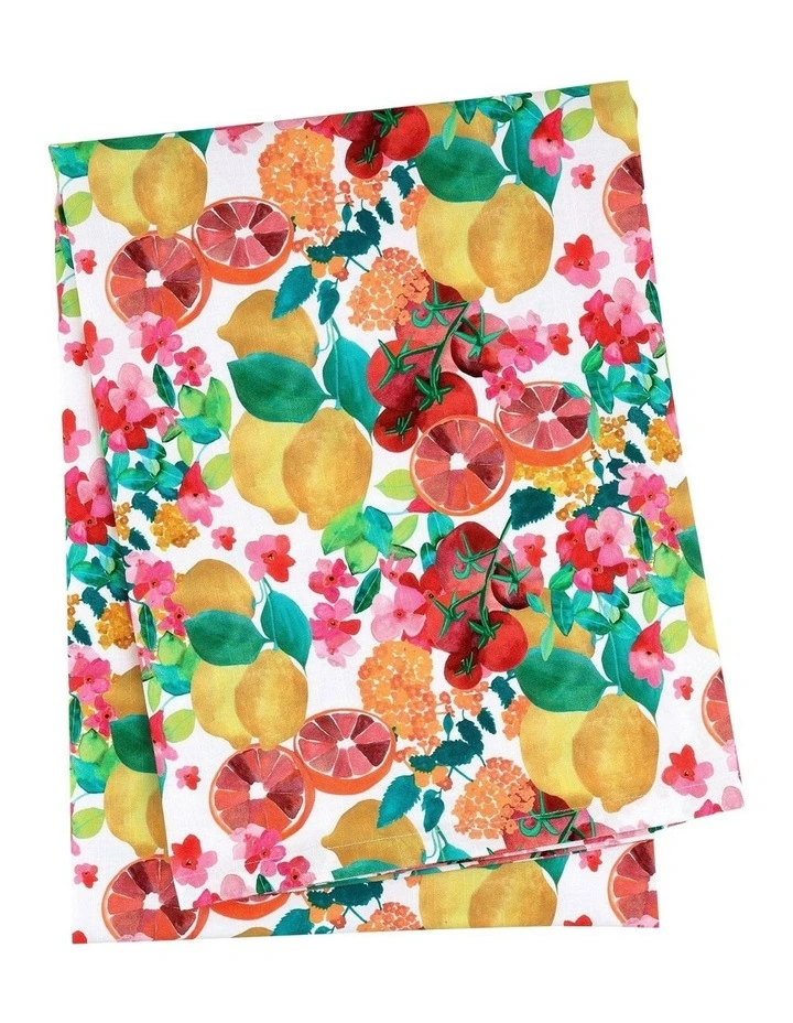 Capri Cotton Rectangular Tablecloth 270x150 Cm in Mixed Colours