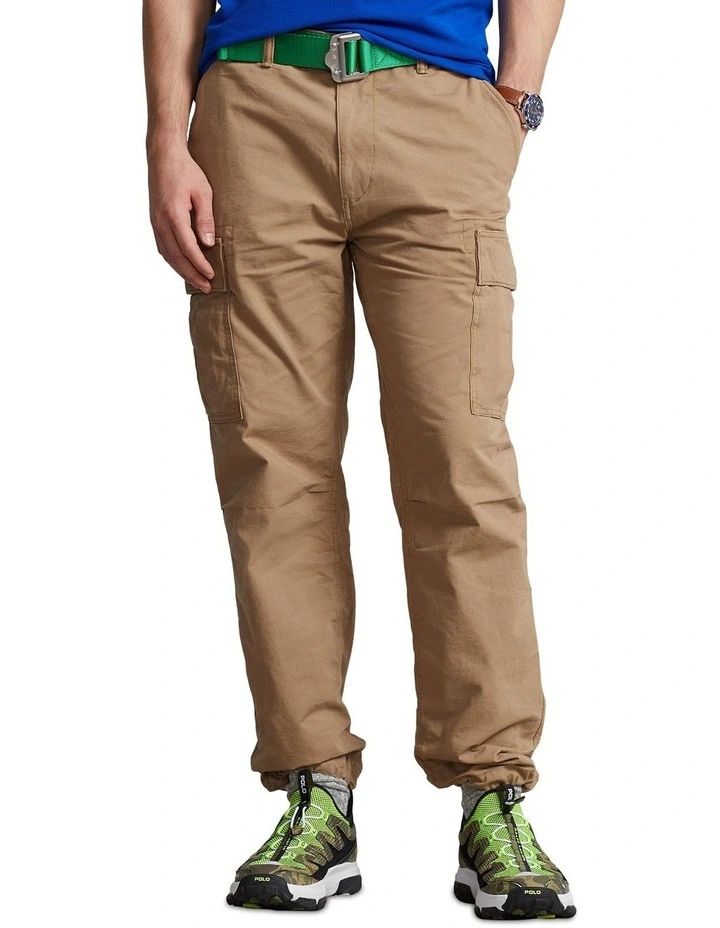 Relaxed Fit Canvas Cargo Pant in Beige