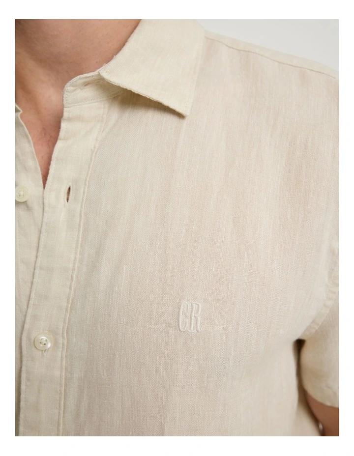 Regular Fit Short Sleeve Shirt in Almond
