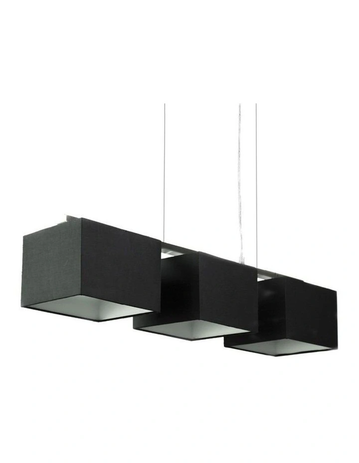 Godwin Black Black Square Trio Pendant Lights