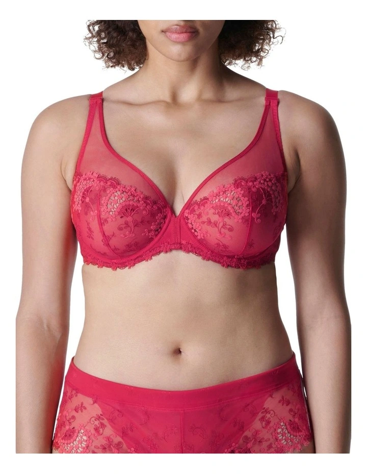 Wish Full Cup Plunge Bra in Red