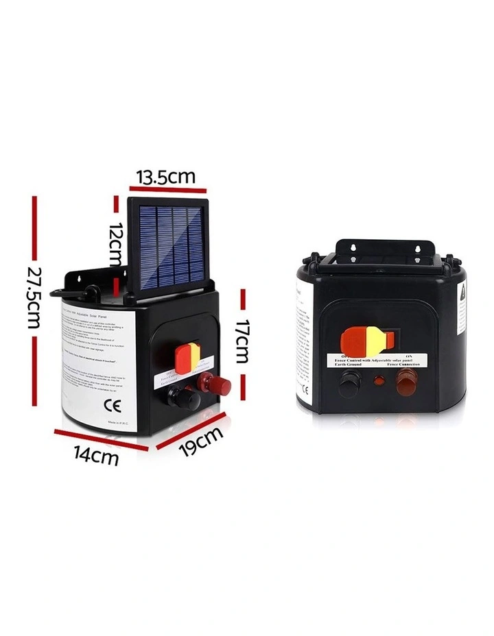 Giantz 3km Solar Electric Fence Energiser Charger 0.1J