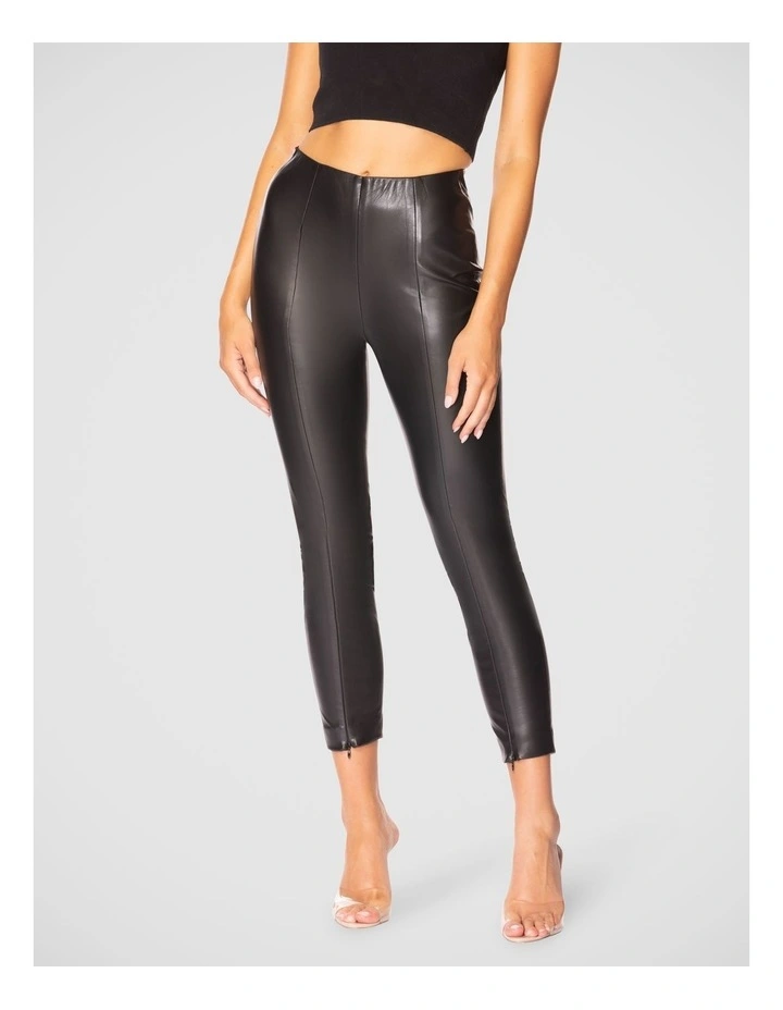 Costa Vegan Leather Pant in Black
