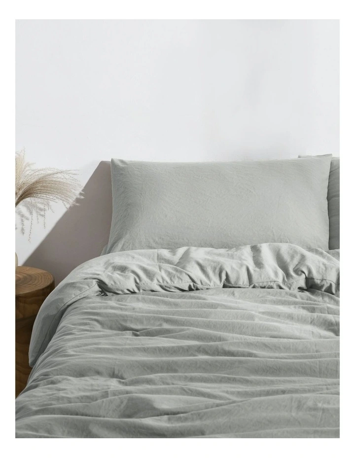 Superfine Washed Microfibre Quilt Cover Set in Dove Grey