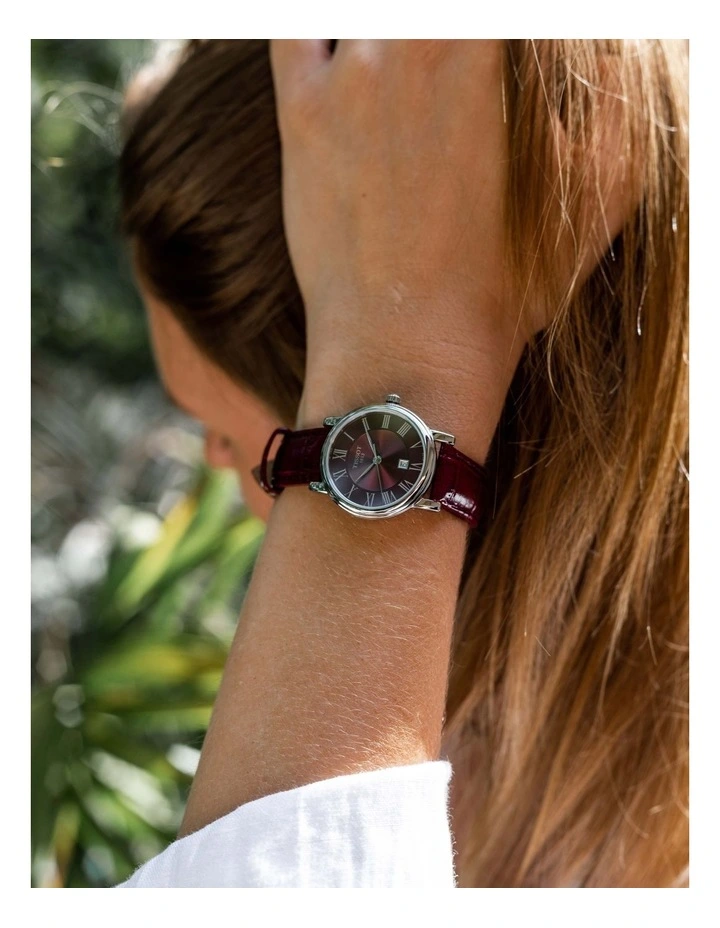 Carson Premium Lady T1222101637300 Watch in Burgundy