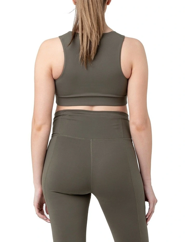 Tempo Crop Top in Khaki