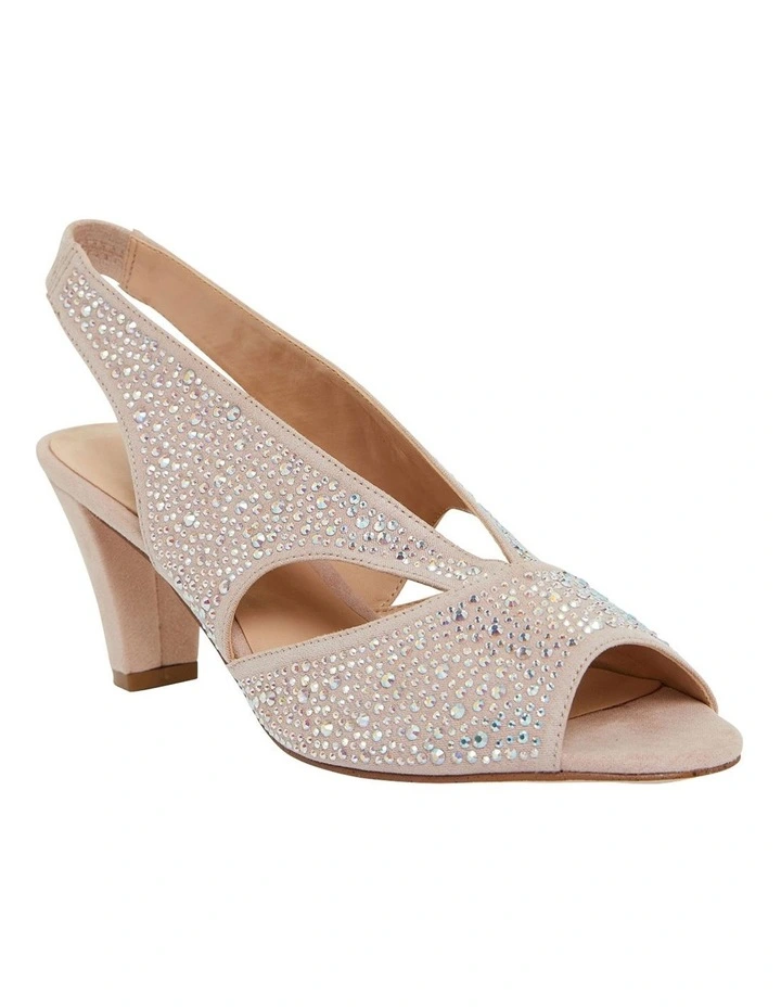 Angie Sandals in Blush Fabric