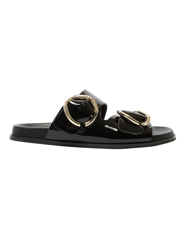 Tone Sandals in Black Patent Leather