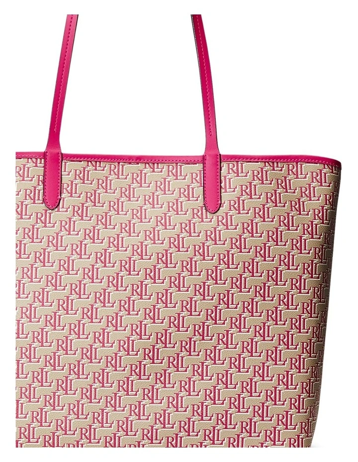 Collins Tote Bag Zip Top in Pink/Birch Tan