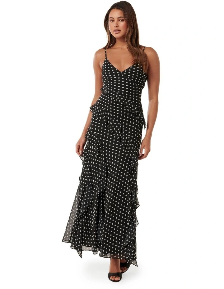 Poppy Ruffle Gown in Black