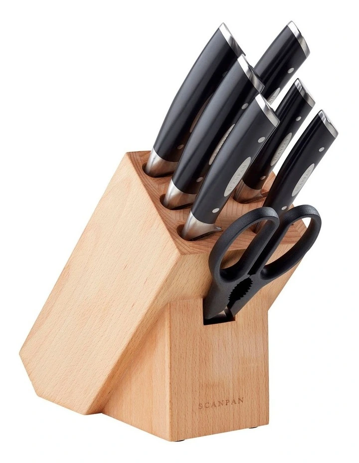 Classic Knife Block Set 8 Piece in Light Brown