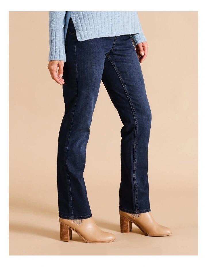 Organic Cotton Blend Wardrobe Staple Straight Jean In Dark Wash