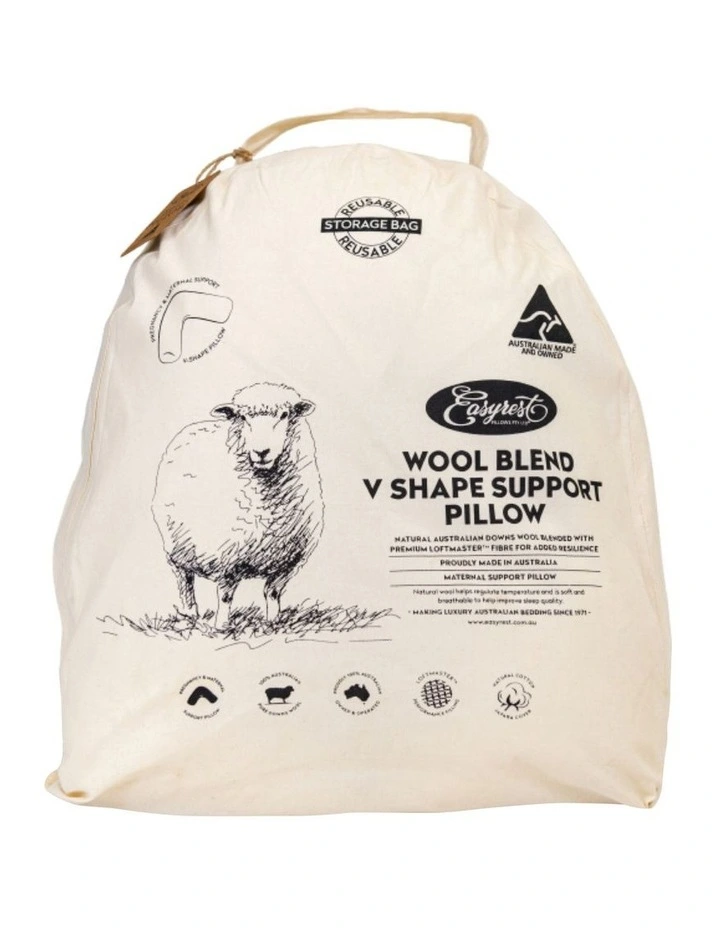 V-Shape Woolblend Pillow in White