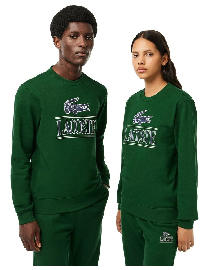 Core Graphics Big Logo Crew Neck Sweatshirt in Green