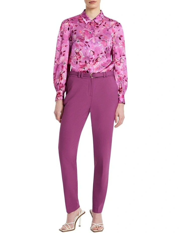 Joan Silk Shirt in Dusk Purple