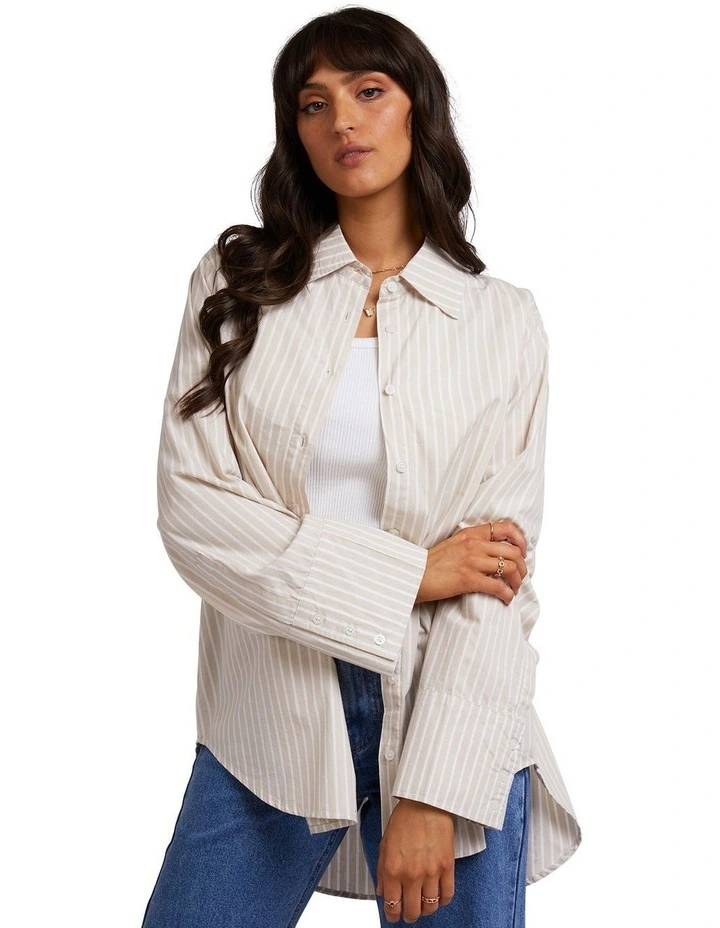 Holiday Oversized Shirt in Oatmeal