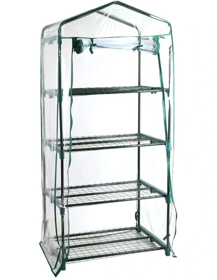 4 Tiers Mini Green House Box 1.6x0.7x0.5M in Green
