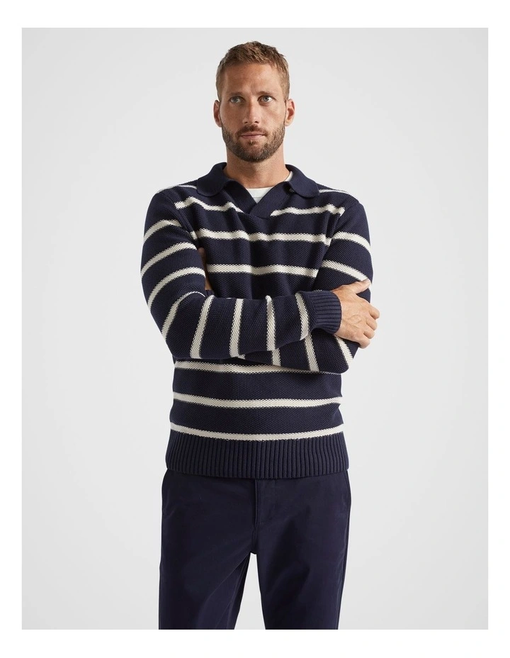 Rugby Knit in Midnight Stripe