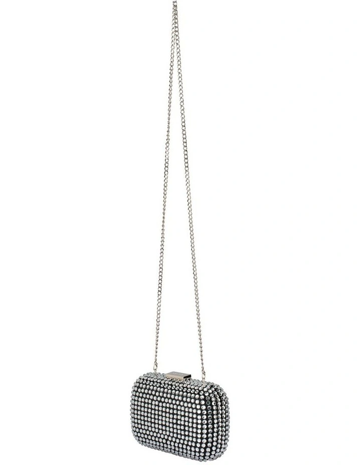 Caydence Crystal Clutch in Black/Silver