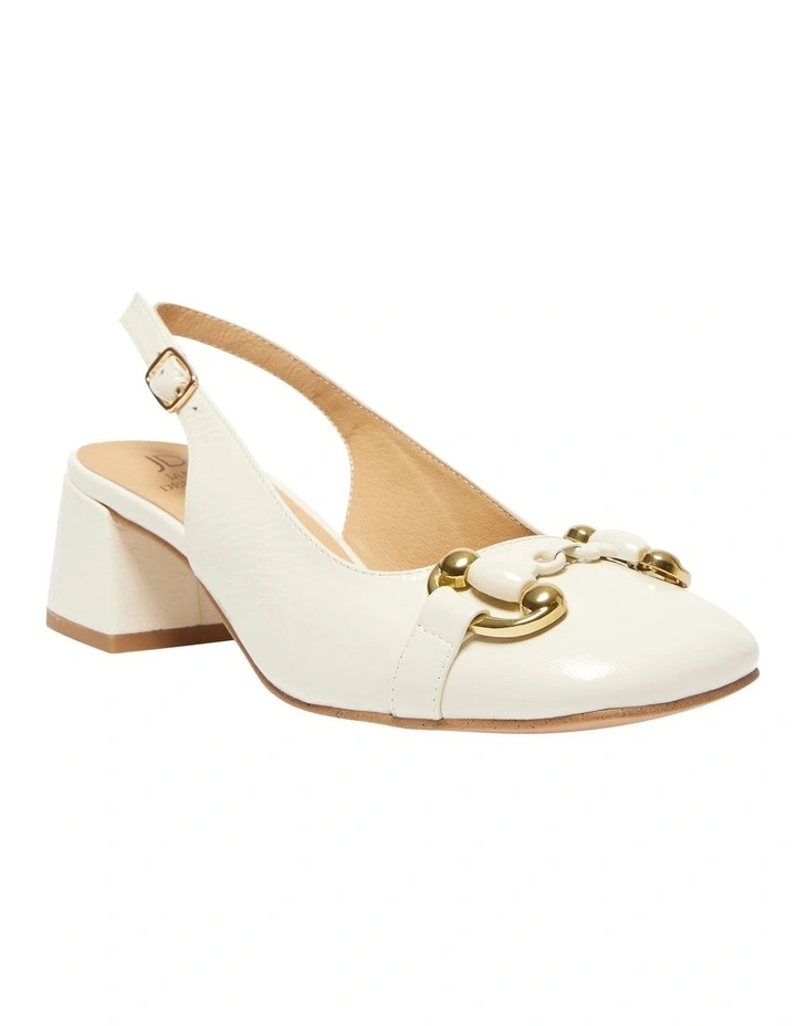 London Heeled Shoes in Ivory Patent