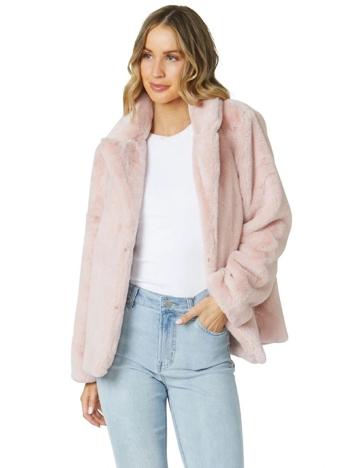 Fern Fur Jacket in Pink