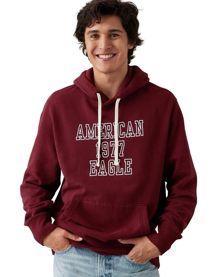 Super Soft Graphic Hoodie in Maroon
