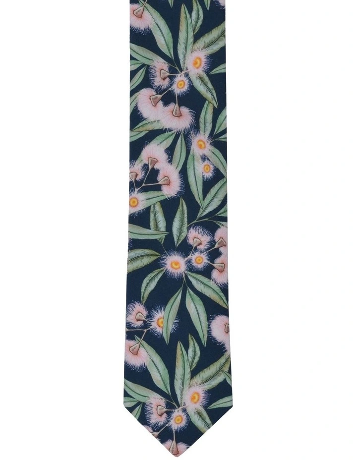 Flowering Gum Cotton Tie in Navy