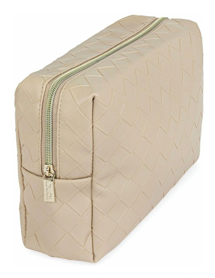 Woven Beauty Bag Large in Sand