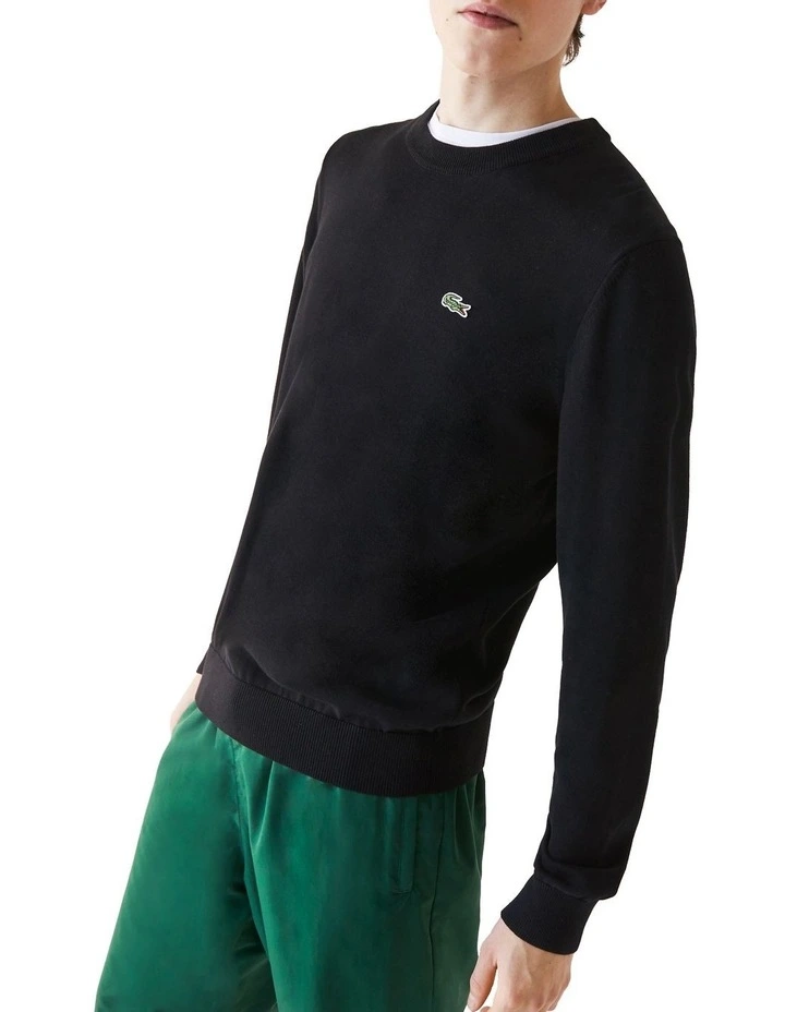 Classic Cotton Crew Neck Knit in Black