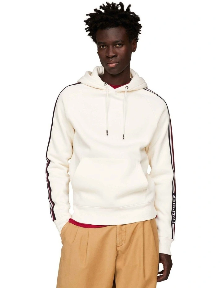 Global Stripe Hoodie in White