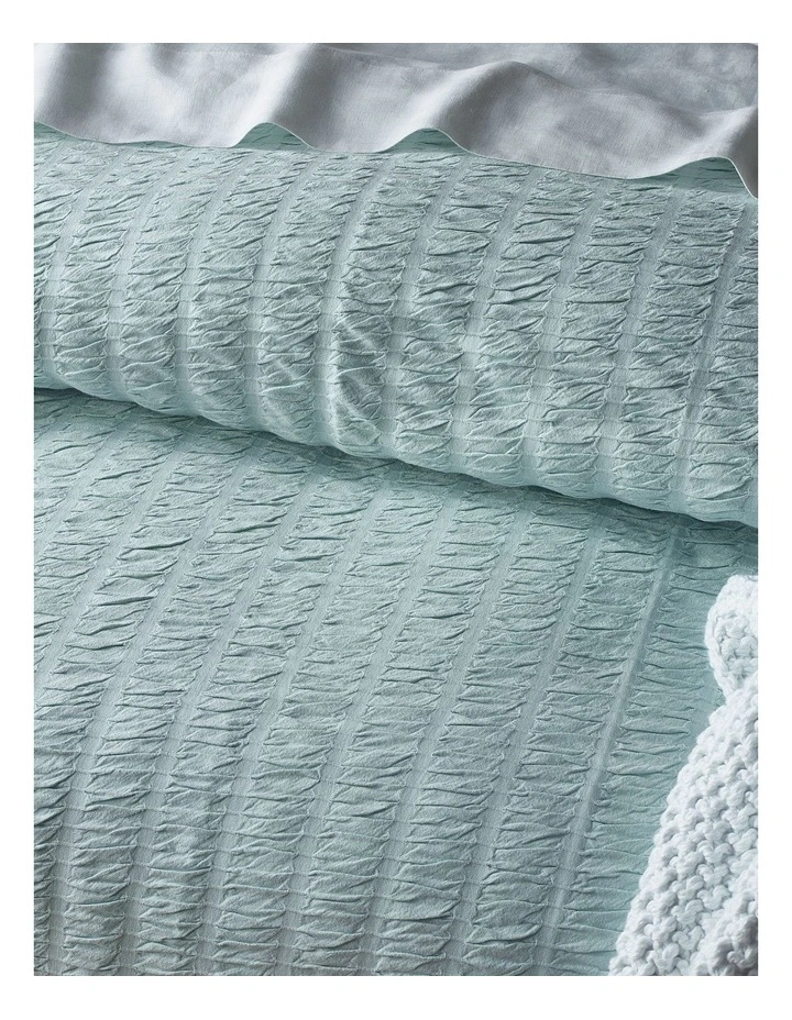 Mossman Seersucker Quilt Cover Set in Blue