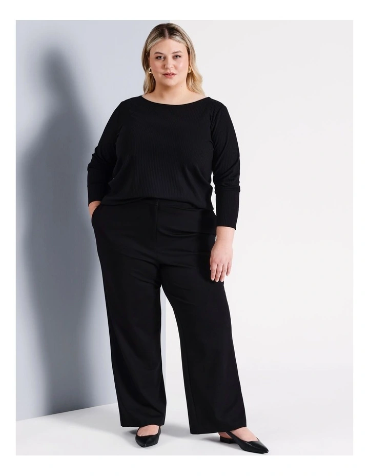 Relaxed Ponte Pants in Black